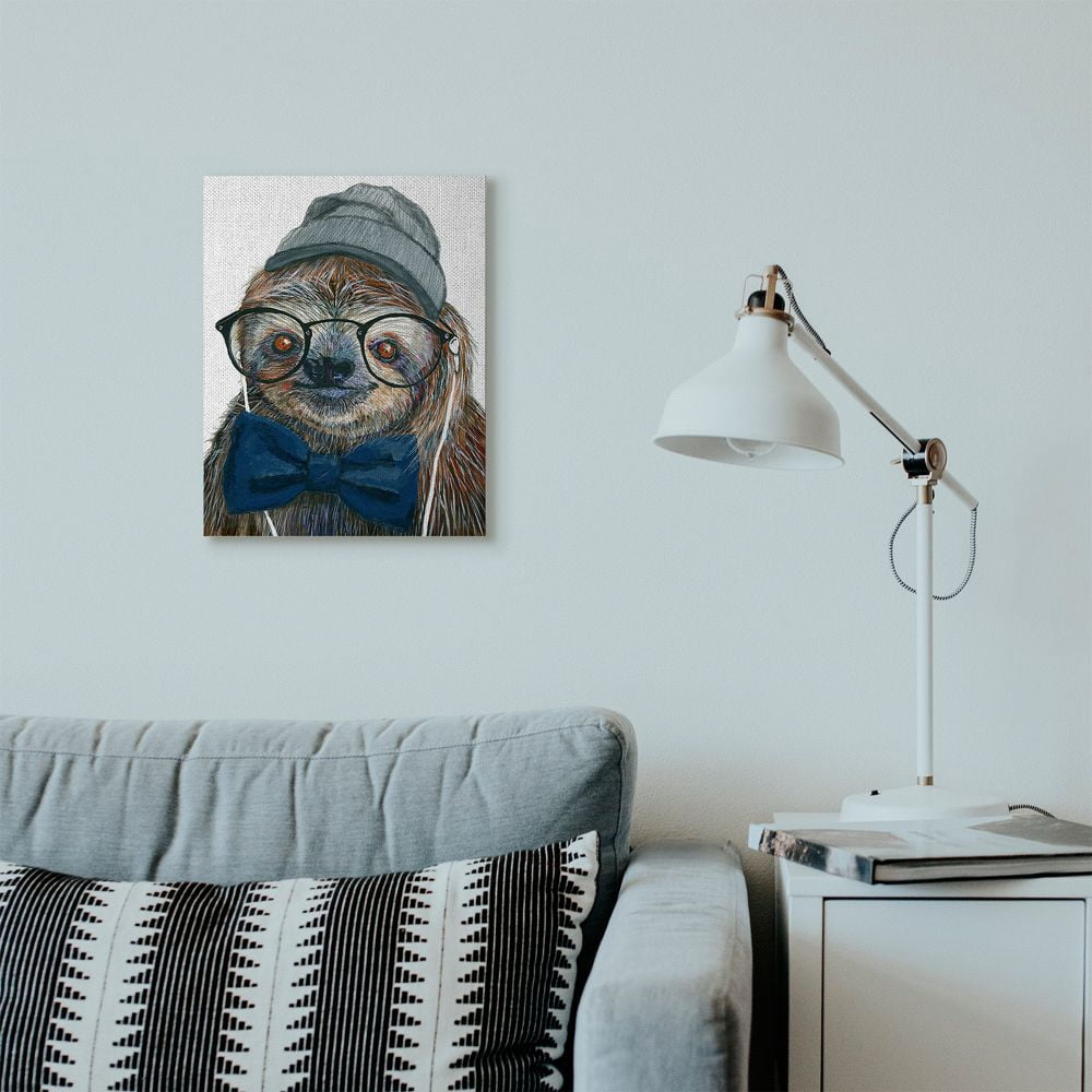 Stupell Home Décor Modern Sloth Funny Animal Portrait Drawing Canvas Wall Art by Melissa Symons