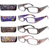 4-Pack Spring Hinge Beautiful Colors Reading Glasses Women +0.75