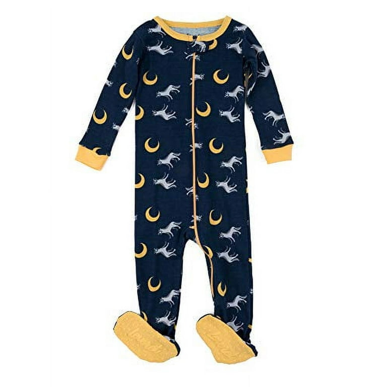 Leveret Kids Pajamas Baby Boys Girls Footed Pajamas Sleeper 100 Cotton Wolf Size 6 12 Months