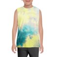 thumbnail image 4 of Ruyang Kids Boys Sleeveless Tank Top Gradient Pastel Print Round Neck Vests Tees Summer Beach Swim Casual Football Basketball Vests, 4 of 7