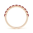 thumbnail image 2 of ANGARA Natural Floating Round Ruby Semi Eternity Wedding Ring in 14K Rose Gold for Women (Size-2.2mm) | July Birthstone, Birthday, Anniversary, Jewelry Gift for Women | Natural Ruby Ring, 2 of 10