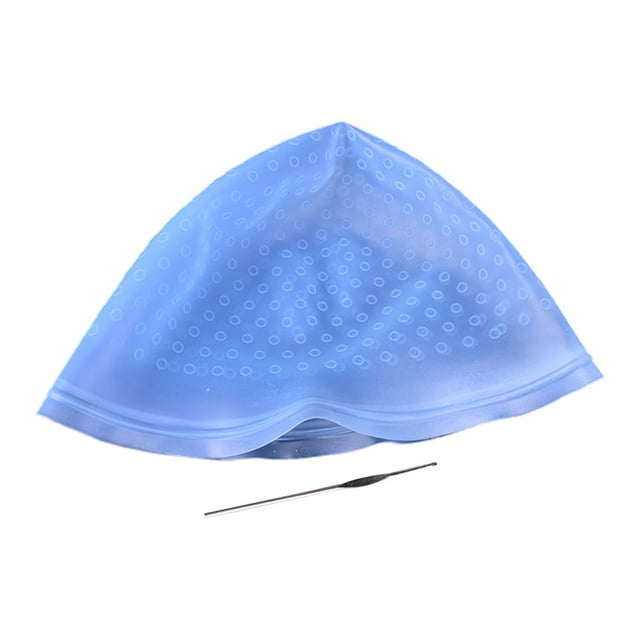 Reusable Highlights Hat Foldable Bright Color Soft Silicone Hair Dyeing Cap for Home