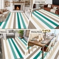 thumbnail image 6 of Brown Beige Teal White Striped Washable Living Room Rugs 5'x8', Modern Minimalist Lines Low Pile Throw Large Area Rug Non-Slip Sturdy Edge Binding Carpet for Living Room Kitchen Office, 6 of 9