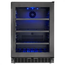 Danbys SSBC056D3B-S 24 in. 6-bottle Wine & 138-Can Built-In Beverage Cooler, Black Stainless