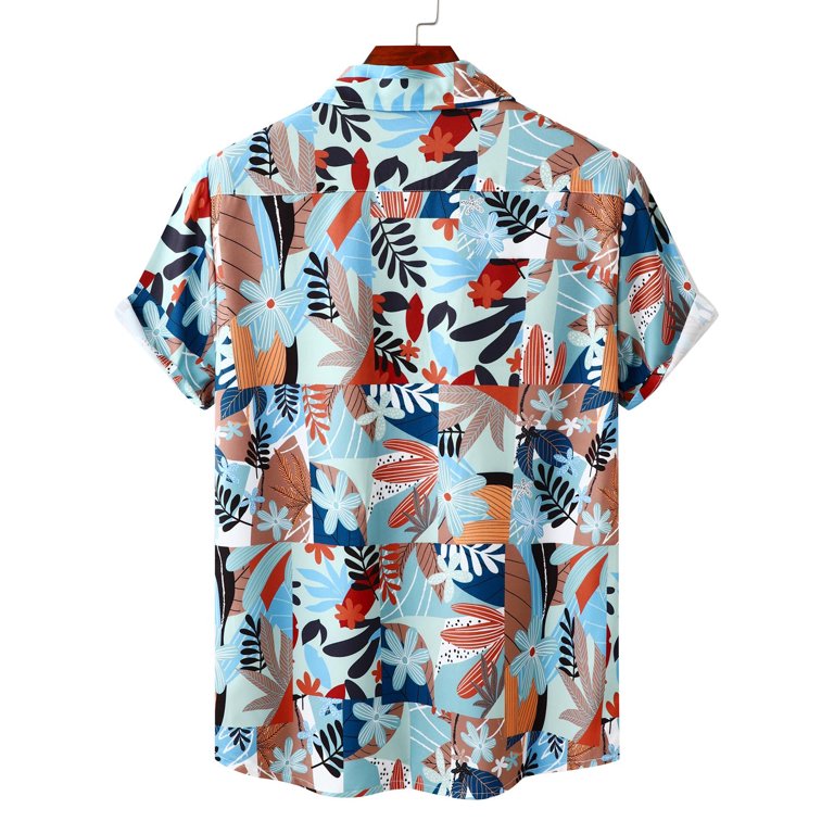 Pullover Button-Up (Red And Blue Western Print Mid-weight Stretch Jersey)