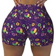 thumbnail image 2 of Honeii Mardi Gras and Donuts Print Women's Workout Shorts, Gym Shorts for Active Wear, Sports Shorts,Women's Running Shorts,Quick Dry Athletic Shorts-X-Large, 2 of 8