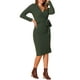 thumbnail image 4 of Vestido Midi Casual de Manga Larga con Cintura Ajustable para Mujeres INSPIRE CHIC en Verde, 4 of 5