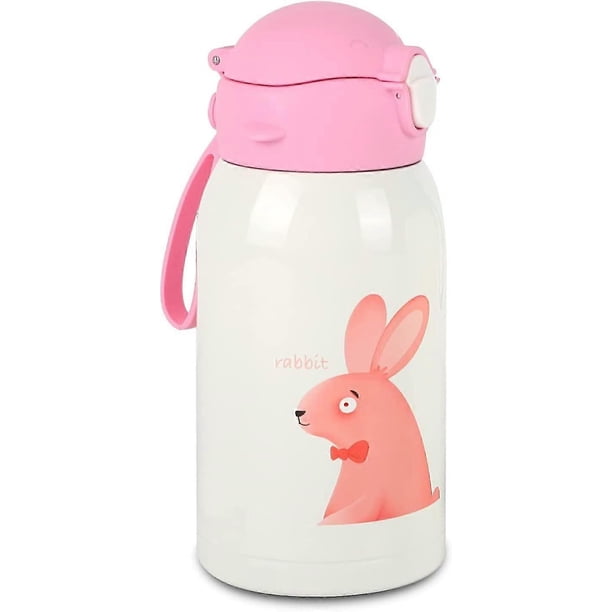 Children's stainless steel insulated water bottle 550ml/18.5oz vacuum insulated bottle with straws