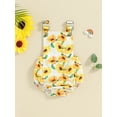 thumbnail image 2 of Niusricy Kids Baby Girls One-piece Overalls Outfits 0 3M 6M 9M 12M 18M 24M Toddler Infant Sleeveless Jumpsuits Sunflower Print Adjustable Straps RompeSummer Casual Comfy Clothes for Vacation, 2 of 8