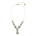 thumbnail image 4 of Genuine Blue Turquoise Roped Golden Bronze Y Necklace, 4 of 5