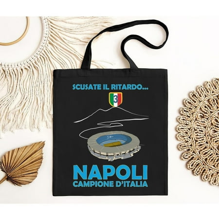 vintage Napoli Campione 2023 Black Version S to Made in the USA Tote Bag-TH42592