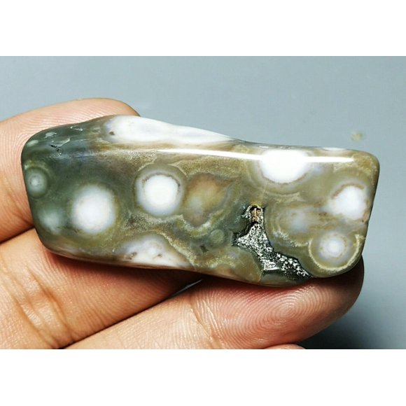 NOVAGEM Natural Ocean Jasper Crystal Agate Round Pendant Jasper Reiki Stone -G7094