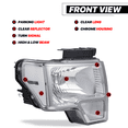 thumbnail image 4 of M-AUTO Pair Headlight Lamp Assembly for 2009 2010 2011 2012 2013 2014 Ford F-150 Pickup, Chrome Housing Clear Lens Clear Corner, 4 of 9