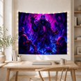 thumbnail image 5 of Mysterious Purple Figure Among Jagged Crystals in a Dark Cave, Dramatic Dark Fantasy Illustration Style, for Art Enthusiasts, Thoughtful Gift, for Bedroom and Dorm, Tapestry and Wall Hanging, 5 of 7