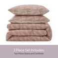 thumbnail image 4 of Virtu Comforter Sets, All Season Lightweight Botanical King Size Comforter Sets, 3-Pc Bedding Sets, Bali Blush/Porcelain Glow, 4 of 8