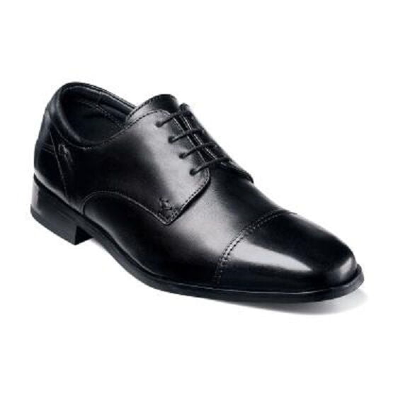 Florsheim Mens Shoes Welles Black Calfskin Leather Lace Up 18358-01
