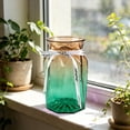thumbnail image 4 of JeashCHAT Gradient Glass Vase with Ribbon, Decorative Flower Vase for Hydroponic Plants and Dried Flowers Home Office Living Room Bathroom Table Shelf Decor, 4 of 6
