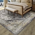 thumbnail image 3 of Twister.CK Machine Washable Area Rug, 5' x 7' Floral Carpet, for Bedroom, Living Room, Nursery, Blue, 3 of 9