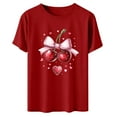 thumbnail image 5 of PNTUTB Fashion Versatile Women's Valentine's Day Print Casual Crew Neck Short Sleeve Comfort Loose T Shirt, 5 of 6