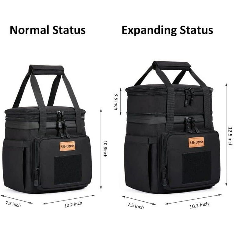 Lekesky Lunch Bag for Men Work Insulated Tactical Lunchbox Heavy Duty Lunch  Cooler Bags Adults Office 24-can (15L), Black