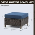 thumbnail image 4 of MeetLeisure Set of 2 Patio Rattan Ottoman Footrest Garden Outdoor with Cushions, Navy, 4 of 7