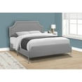 thumbnail image 1 of Monarch Specialties Bed, Queen Size, Platform, Bedroom, Frame, Upholstered, Linen Look, Metal Legs, Grey, Chrome, Transitional, 1 of 8