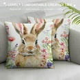 thumbnail image 3 of Easter Pillow Covers Set of  Spring Easter Bunny Floral Decorative Throw Pillow Cover Watercolor Rabbit Cushion Case for Sofa Couch Farmhouse Indoor Outdoor Decoration, 3 of 5