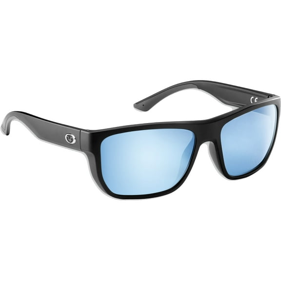 Flying Fisherman Waypoint Polarized Sunglasses - Matte Black/Smoke Blue Mirror