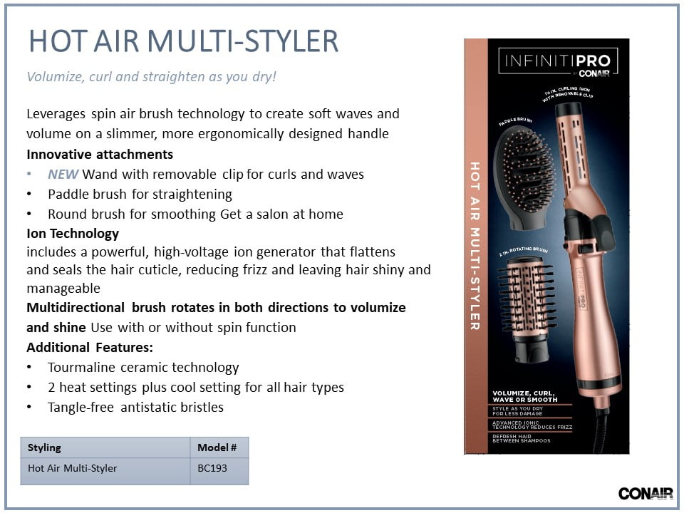 infiniti pro conair hot air brush multi styler