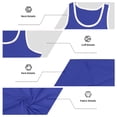 thumbnail image 6 of Delconic Men’s Retro Loose Fit Gym Tank Top Stretchy Quick Dry Contrast Trim Athletic Training Vest Sleeveless Sportswear for Workout Fitness Royal Blue 3XL, 6 of 7