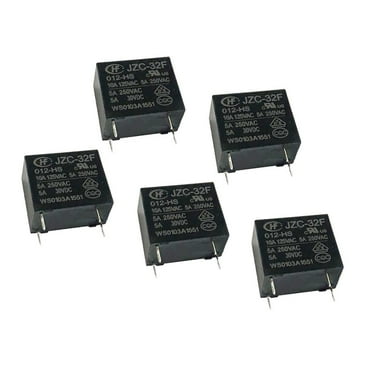 Tachiuwa Lot de 5 Petits Relais PCB Type 12V DC Bobine 5A Normalement Ouvert Relais Automobile