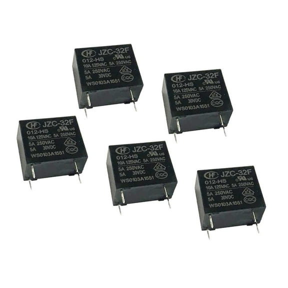 5PCS Small power supplies Relay 12V DC 4 Pins Automobile Relay Normally Open
