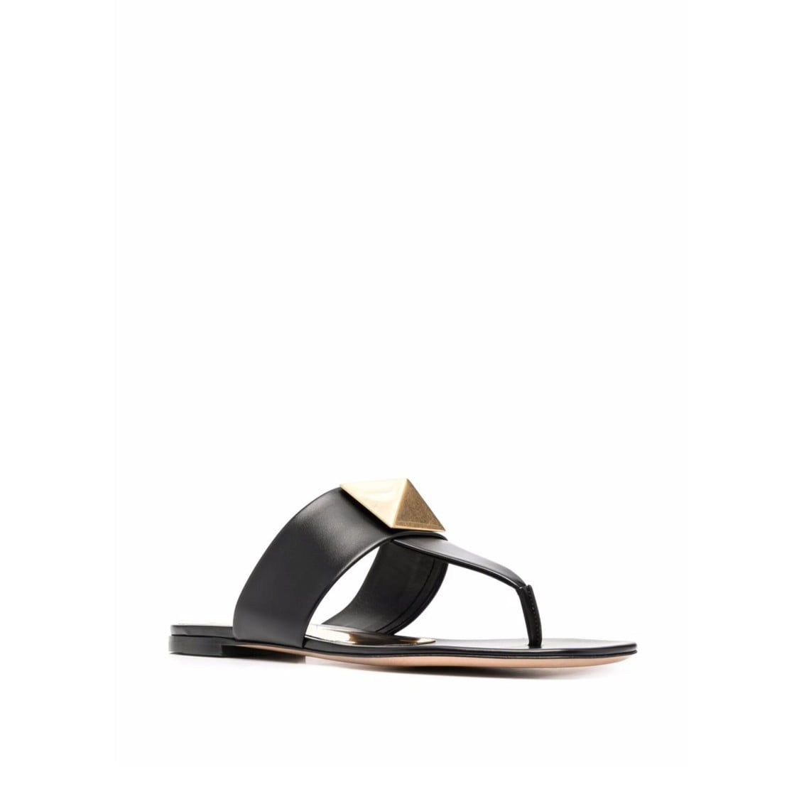 サンダル・ミュール Valentino Garavani Round Toe Leather Sandals With Geometric Valentino Garavani Round Toe Leather Sandals With Geometric
