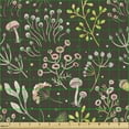 thumbnail image 2 of Ambesonne Botanical Fabric by the Yard Upholstery, Forest Foliage Blossoming, 3 Yards, Pale Pink and Brown, 2 of 5