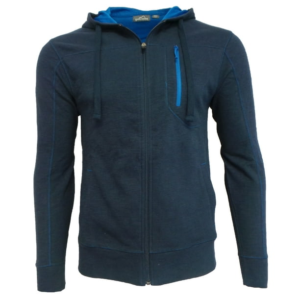 Eddie Bauer Men's Hooded Full Zip Jacket (Medium, Navy/Ascent Blue ...