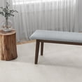 thumbnail image 3 of Banc en Bois Massif Rembourré - Design Moderne du Milieu du Siècle, Gris, Siège Confortable, 3 of 4