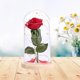 thumbnail image 3 of Red Silk Rose with USB LED Copper Wire String Light Preserved in Glass Dome on Wooden Base with for Valentine(Beige), 3 of 3