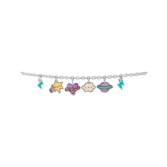 Pulsera artesanal planetas 6 dijes