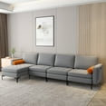 thumbnail image 2 of Costway Modular L-shaped Sectional Sofa with  Reversible Chaise & 2 USB Ports Ash Grey, 2 of 10