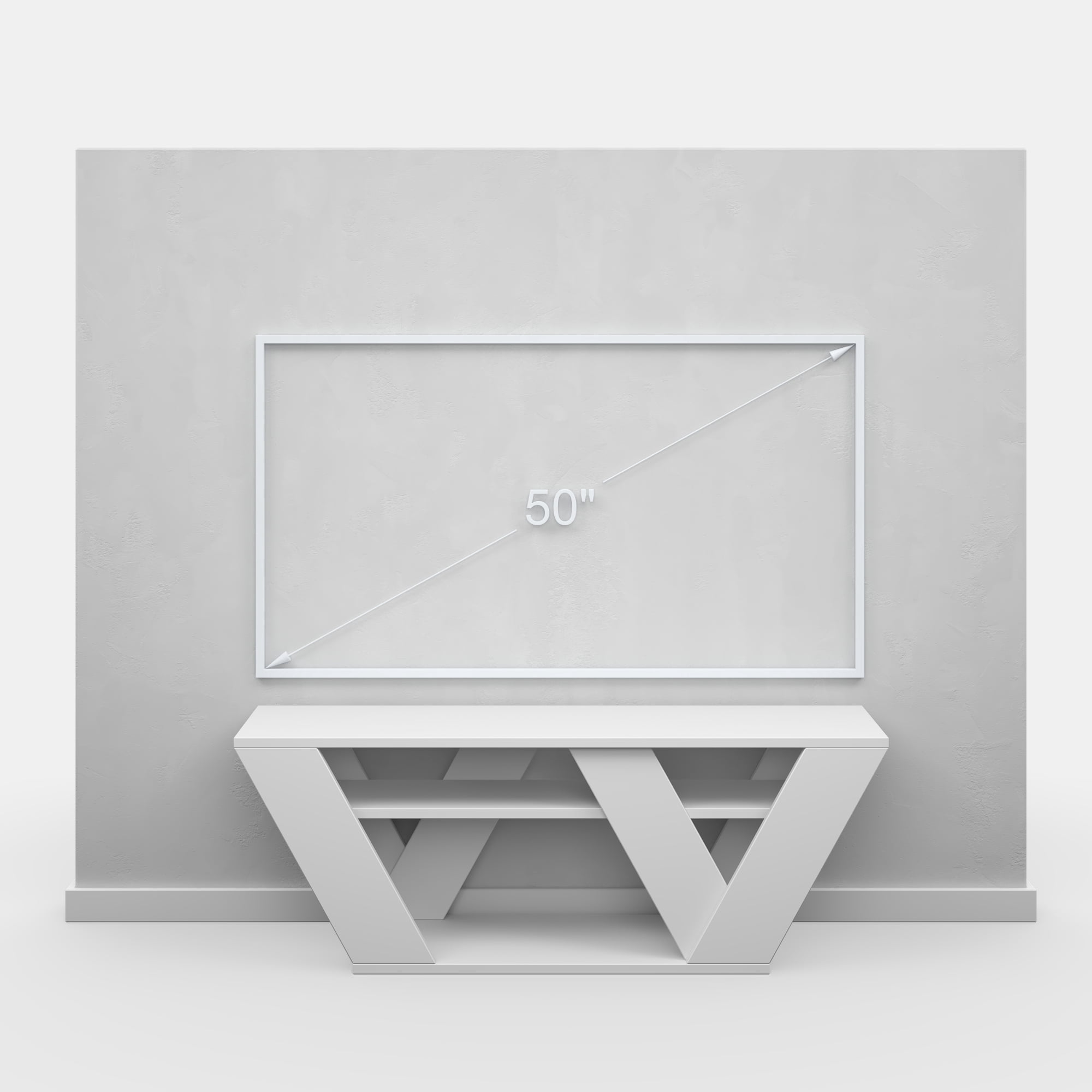 Ada Home Decor Furniture for TVs up to 48" 2 Tier Open Shelf White Todd Modern TV Stand