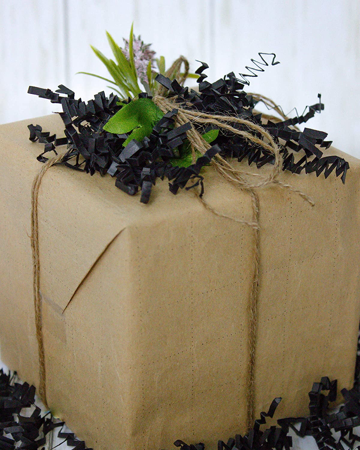 Crinkle Cut Paper Shred Filler (2 LB) for Gift Wrapping & Basket Filling - Black| MagicWater Supply