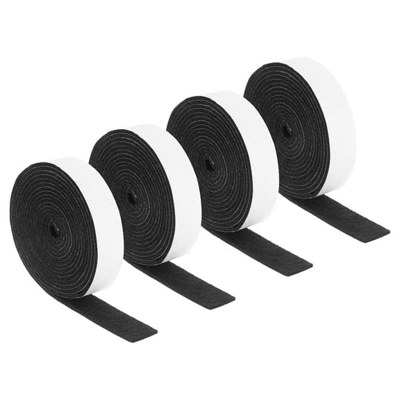 Felt Strips with Adhesive Backing, 4 Pack 1" x 120" x 0.12" Adhesive Felt Strips Anti Scratch Furniture Felt Tapes Self-Stick Felt Pads for Protecting Hardwood Floor, Black