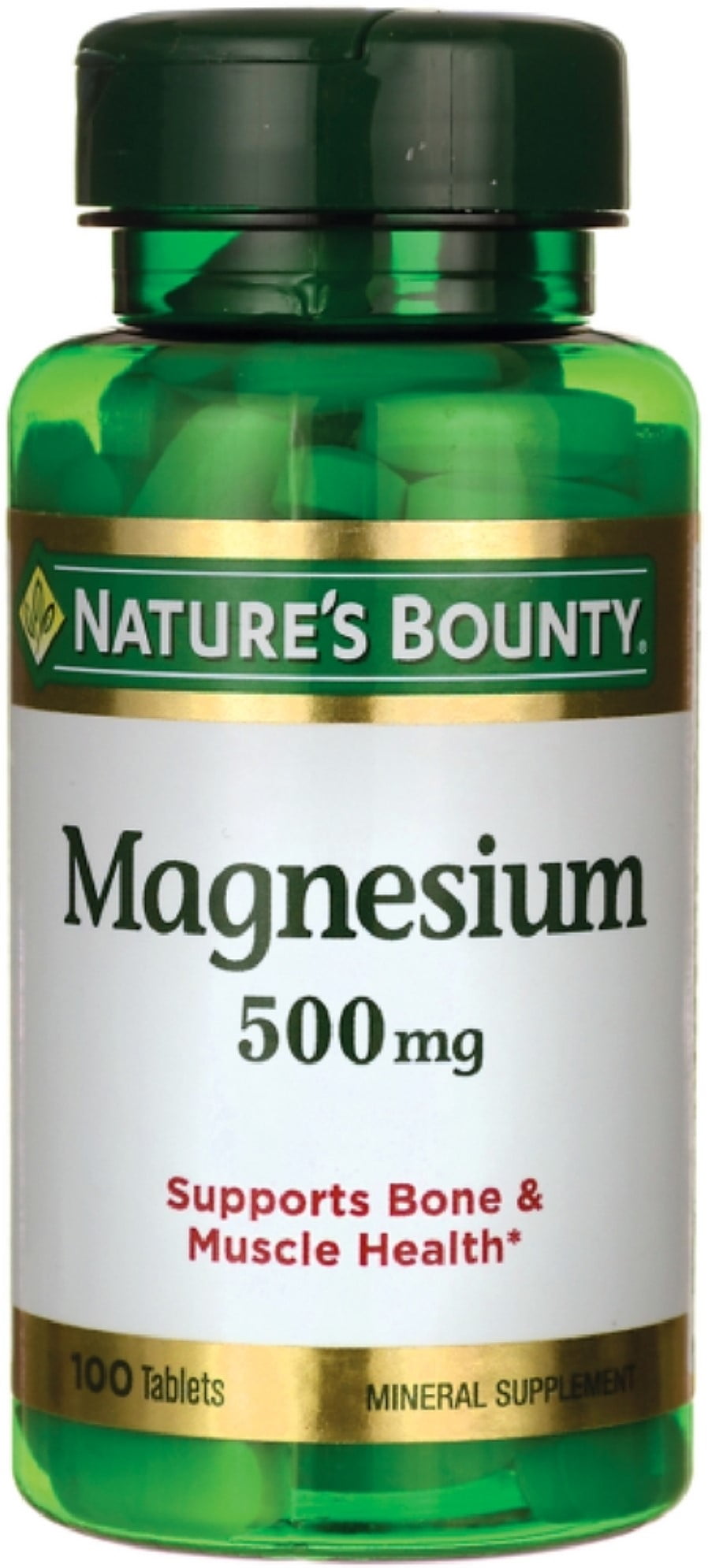 Nature's Bounty Magnesium 500 mg Tablets 100 ea (Pack of 2)