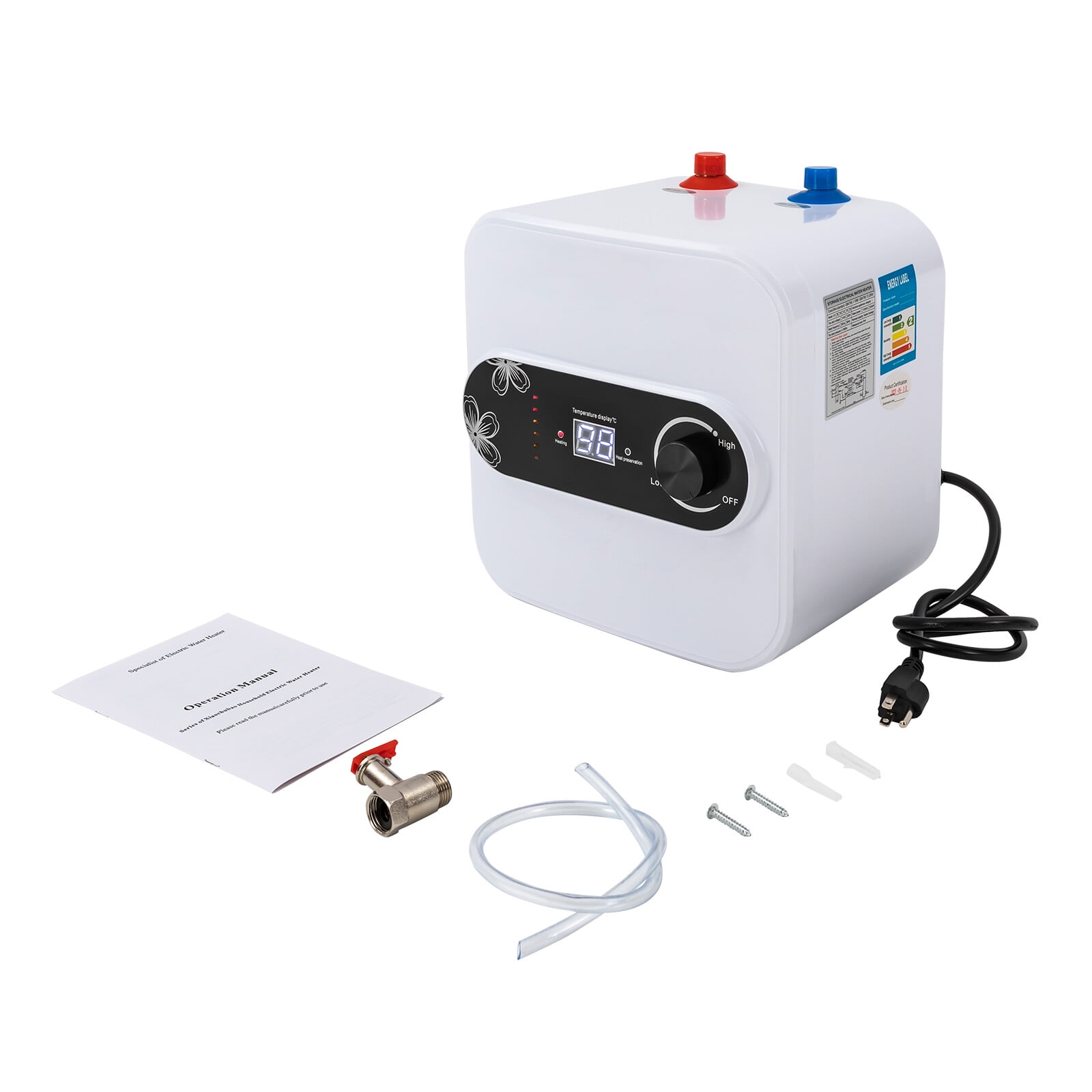1.5KW Electric Mini Tank Water Heater for RV Trailer Kitchen Under Sink Counter