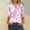 Pink, variant on ALLLIST 3/4 Sleeve Women's Tops Pink Notch Neck Floral Printed Button Loose T-Shirts Womens T Shirts