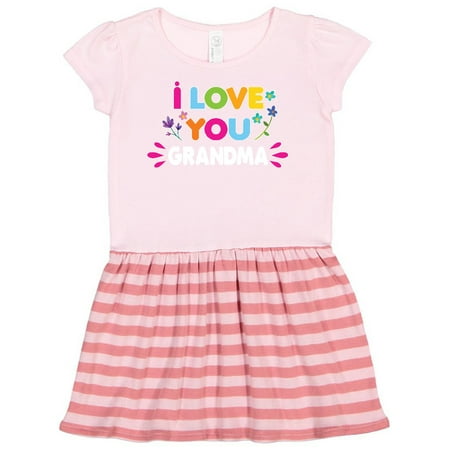 

Inktastic I Love You Grandma with Flowers Gift Toddler Girl Dress