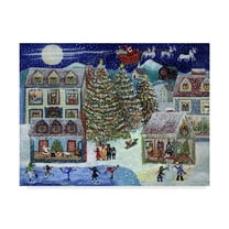 Trademark Fine Art 'Santa Christmas Village' Canvas Art by Cheryl Bartley