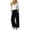 White, variant on ClodeEU Women's 2 Piece Outfits ,Long Sleeve Button Down Shirt and High Waist Pleated Wide Leg Pants Set, Solid Color Casual Matching Set ,Women's Plus M