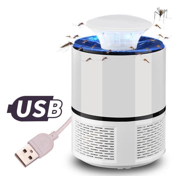 Atrapa y mata mosquitos, polillas, moscas de la fruta - Sin trampas para el interior de su hogar - Atrapa insectos en interiores con succión, luz para insectos y pegamento adhesivo (blanco) XianweiShao 8390615100809