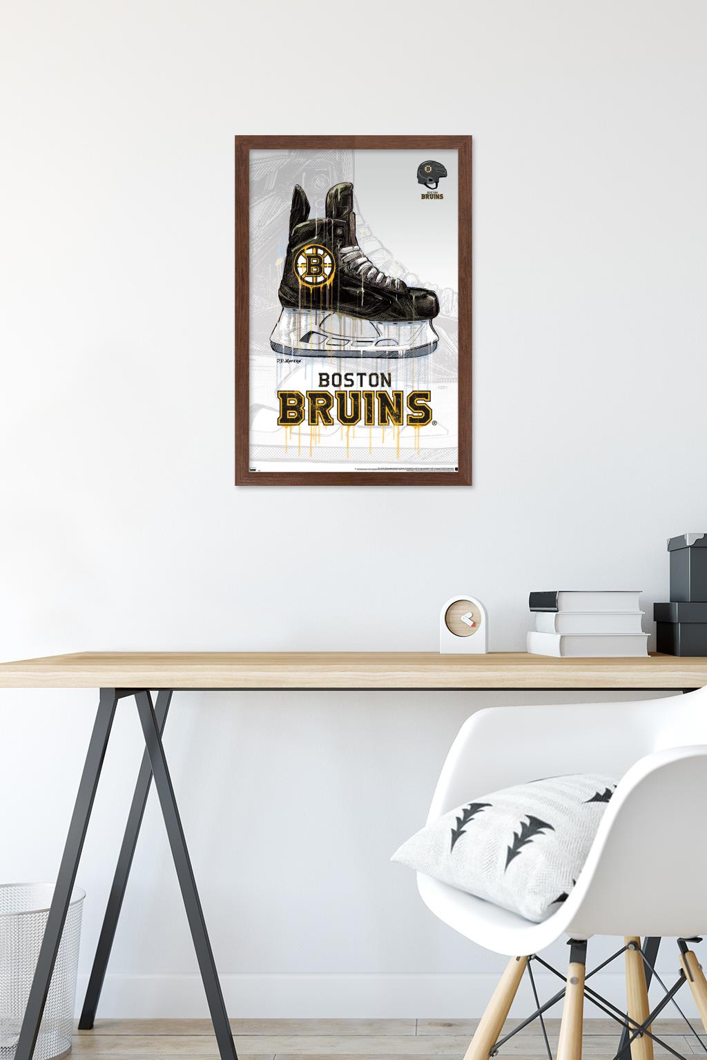 NHL Boston Bruins - Drip Skate 20 Wall Poster, 14.725" x 22.375", Framed